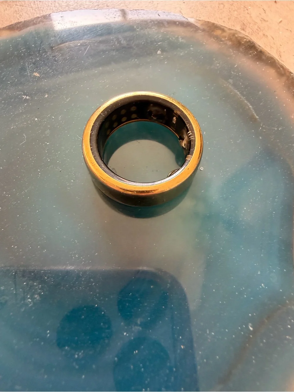 Oura Gold Tone Smart Ring with Black Interior